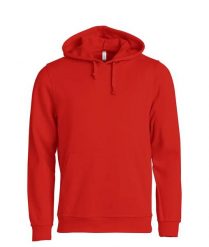 Clique Basic Hoody bluza z kapturem unisex, trwała i miękka – red. Czerwone bluzy CLIQUE, uniwersalny, bez wzorów, z bawełny, z kapturem. Za 173.55 zł.