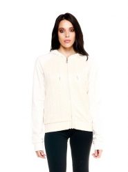Bluza damska Leone 1947 Apparel Glam Winter z kapturem i zamkiem z dzianiny. Białe bluzy LEONE 1947 APPAREL, na zimę, l, bez wzorów, z bawełny, z kapturem. Za 353.64 zł.