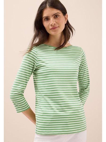 Cecil Koszulka w kolorze zielono-białym rozmiar: XL. Zielone bluzki Cecil, xl, bez wzorów, z bawełny, bez kołnierzyka, bez ramiączek. Za 74.28 zł.