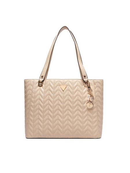 Guess Torebka Stacey HWGG97 41250 Beżowy. Brązowe shopper Guess, z aplikacjami, ze skóry, bez dodatków. Za 607.99 zł.