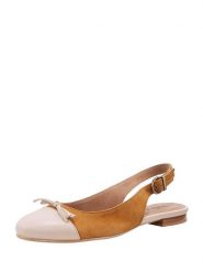 Heine Skórzane baleriny w kolorze kamelowo-beżowym rozmiar: 42. Brązowe baleriny Heine, bez wzorów, z nubiku, bez obcasa. Za 91.53 zł.