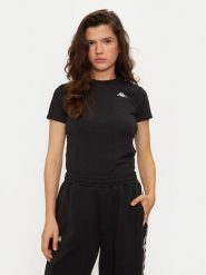 Kappa T-Shirt Banda Pippigt 351N56W Czarny Regular Fit. Czarne t-shirty Kappa, m, bez wzorów, z bawełny, bez kołnierzyka, bez ramiączek. Za 49.99 zł.