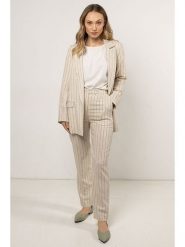 Awama Spodnie - Regular fit - w kolorze beżowym rozmiar: S. Brązowe spodnie materiałowe Awama, na co dzień, s, bez wzorów, z materiału. Za 164.99 zł.