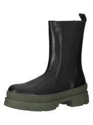 Steve Madden Skórzane kozaki w kolorze czarno-oliwkowym rozmiar: 41. Brązowe kozaki Steve Madden, na zimę, bez obcasa, bez zapięcia. Za 295.16 zł.