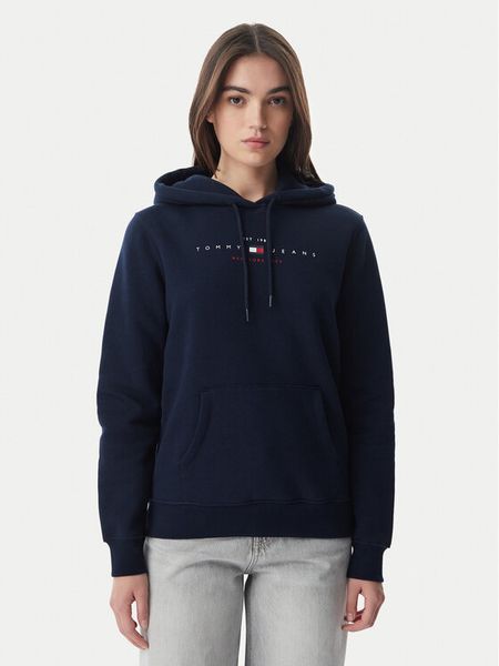 Tommy Jeans Bluza Linear DW0DW23485 Granatowy Regular Fit. Niebieskie bluzy Tommy Jeans, l, bez wzorów, z bawełny, bez kaptura. Za 349.99 zł.