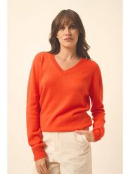 Just Cashmere Kaszmirowy sweter "Nora" w kolorze pomarańczowym rozmiar: L. Pomarańczowe swetry Just Cashmere, l, bez wzorów, z kaszmiru, bez ramiączek. Za 391.59 zł.