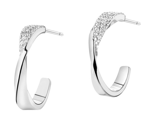 Kolczyki srebrne z cyrkoniami - koła. Szare kolczyki Apart, z cyrkonią, srebrne. Za 219.00 zł.