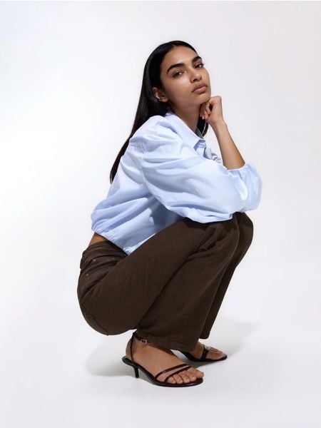 Jeansy straight fit - dark grey jeans. Szare jeansy Reserved, bez wzorów. Za 129.99 zł.