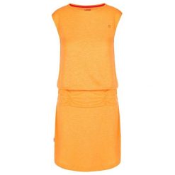Damska sportowa bluzka z pętelkami w kolorze pomarańczowym. Brązowe sukienki LOOP, na lato, s, bez wzorów, sportowe, bez kołnierzyka, bez ramiączek, mini, sportowe. Za 165.99 zł.