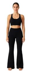 Spodnie Damskie Sportowe BARS Rozszerzane Nogawki Legginsy Czarne Trening. Czarne legginsy BARS, l, bez wzorów, z dzianiny, długie. Za 39.90 zł.