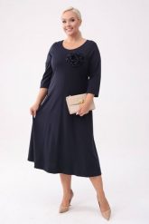 Granatowa sukienka Eliza - klasyczna elegancja z nowoczesnym akcentem PLUS SIZE XXL OVERSIZE JESIEŃ. Sukienki Moda Size Plus Iwanek, na co dzień, na jesień, plus size, bez wzorów, z materiału, eleganckie, bez kołnierzyka, plus size, bez ramiączek, maxi, oversize. Za 349.90 zł.