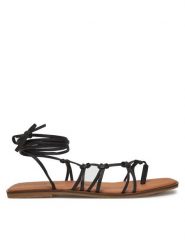 Balagan Sandały Nof Czarny. Czarne sandały BALAGAN, bez wzorów, ze skóry, bez obcasa, na płaskiej podeszwie, bez zapięcia. Za 449.99 zł.