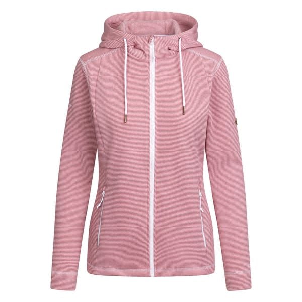 Bluza Polarowa Damska Rootless Stripe Marl AT200. Czerwone bluzy Trespass, na zimę, xl, bez wzorów, z materiału, z kapturem. Za 195.99 zł.