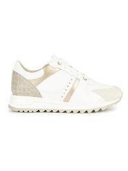 Geox Skórzane sneakersy "Tabelya" w kolorze złoto-białym rozmiar: 39. Białe trampki Geox, bez wzorów, bez zapięcia. Za 291.25 zł.