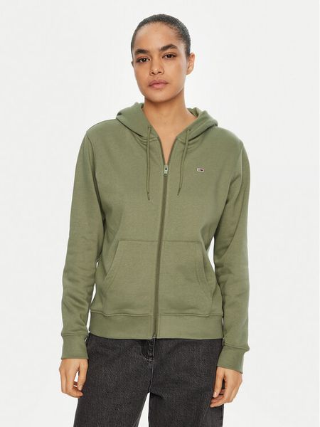 Tommy Jeans Bluza Flag DW0DW19729 Zielony Regular Fit. Zielone bluzy Tommy Jeans, l, bez wzorów, z bawełny, bez kaptura. Za 399.99 zł.