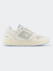 Kangaroos Skórzane sneakersy "Hot Shot LO x GRAMPS" w kolorze błękitno-beżowym rozmiar: 38. Brązowe trampki KangaROOS, bez wzorów, z materiału, bez zapięcia. Za 125.27 zł.