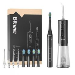 Szczoteczka soniczna do zębów z zestawem końcówek oraz irygatorem Bitvae D2+C2 (czarna). Szczoteczki soniczne Bitvae. Za 189.99 zł.
