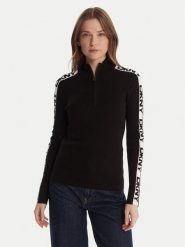DKNY Sweter P5MSAY01 Czarny Slim Fit. Czarne swetry DKNY, l, bez wzorów, z wiskozy, bez ramiączek. Za 399.99 zł.