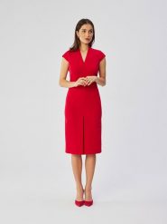 Stylove Sukienka w kolorze czerwonym rozmiar: L. Czerwone sukienki Stylove, l, bez wzorów, bez kołnierzyka, bez ramiączek, midi. Za 297.45 zł.