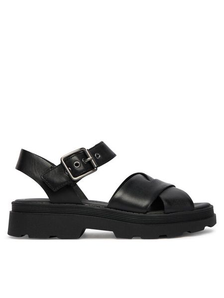 Clarks Sandały Orinoco3 Cross 26186091 Czarny. Czarne sandały Clarks, bez wzorów, ze skóry, bez obcasa, na płaskiej podeszwie, bez zapięcia. Za 235.99 zł.