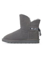 NICEBAY Skórzane botki zimowe "Zaria" w kolorze szarym rozmiar: 37. Szare botki NICEBAY, na zimę, bez wzorów, z materiału, bez obcasa, bez zapięcia. Za 281.45 zł.
