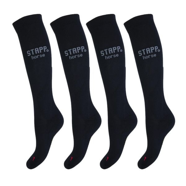 Skarpety jeździeckie STAPP Kompresja Czarny/Szary. Czarne skarpety STAPP HORSE, bez wzorów, z materiału. Za 318.99 zł.