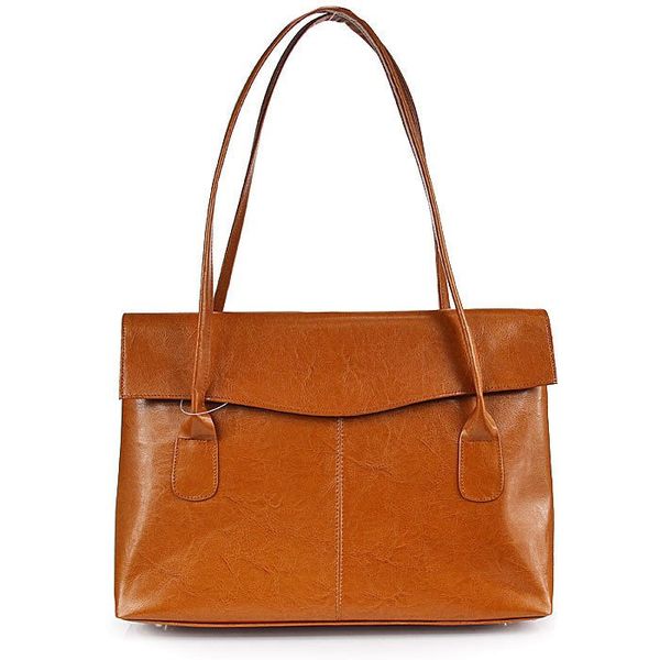 Torebka skórzana damska DAN-A T49 camel. Brązowe torebki klasyczne DAN-A, bez wzorów, ze skóry, bez dodatków. Za 399.99 zł.