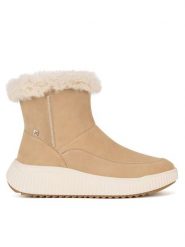 Rieker Revolution Lifestyle Botki W1772-62 Beżowy. Brązowe botki Rieker Revolution Lifestyle, bez wzorów, ze skóry, bez obcasa, na koturnie, bez zapięcia. Za 335.99 zł.