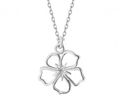 Naszyjnik srebrny - kwiat. Szare naszyjniki Apart, srebrne. Za 169.00 zł.