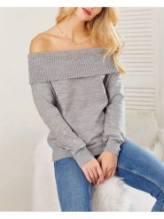 Milan Kiss Sweter w kolorze jasnoszarym rozmiar: M. Szare swetry Milan Kiss, m, bez wzorów, z bawełny, bez ramiączek. Za 82.99 zł.