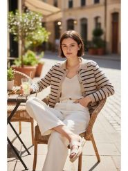 ASSUILI Kardigan w kolorze beżowym rozmiar: 42. Brązowe kardigany Assuili, bez wzorów. Za 121.99 zł.