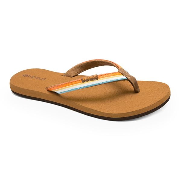 Japonki damskie Rip Curl Freedom Bloom Open Toe. Brązowe klapki Rip Curl, bez wzorów, z otwartym noskiem, bez obcasa. Za 109.99 zł.