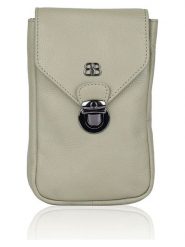 Bellicci Skórzana torebka "Caprice" w kolorze zielonym na telefon - 12,5 x 18 x 4 cm rozmiar: onesize. Zielone torby na ramię Bellicci, bez wzorów, z materiału, przez ramię, bez dodatków. Za 113.99 zł.