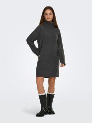 ONLY Sukienka dzianinowa w kolorze antracytowym rozmiar: M. Czarne sukienki Only, na co dzień, m, bez wzorów, z dzianiny, bez kołnierzyka, bez ramiączek, mini, proste. Za 113.99 zł.