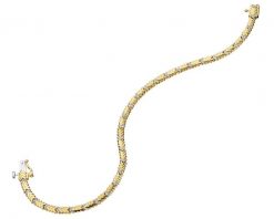 Bransoletka z żółtego złota z diamentami - 18 cm - 0,21 ct - próba 585. Żółte bransoletki Apart, z diamentem, złote. W wyprzedaży za 6,293.00 zł.