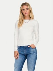 ONLY Bluzka Riley 15323159 Biały Slim Fit. Białe bluzki Only, m, bez wzorów, z bawełny, bez kołnierzyka, bez ramiączek. Za 69.99 zł.