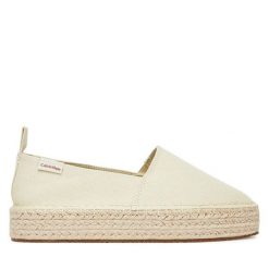 Espadryle Calvin Klein Jeans. Brązowe espadryle Calvin Klein Jeans, bez wzorów, z jeansu, bez obcasa, bez zapięcia. Za 279.99 zł.