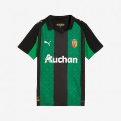 Koszulka piłkarska Puma RC Lens 24/25 wyjazdowa. Zielone bluzki Puma, m, bez wzorów, ze lnu, sportowe, bez kołnierzyka, bez ramiączek. Za 389.99 zł.
