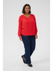 KAFFE curve Bluzka w kolorze czerwonym rozmiar: 50. Czerwone bluzki KAFFE curve, bez wzorów, z wiskozy, bez kołnierzyka, bez ramiączek. Za 82.99 zł.