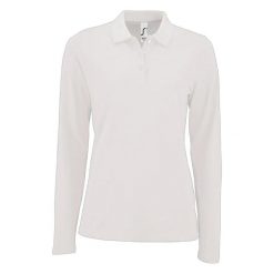 Damska Koszulka Polo Z Długim Rękawem Perfect Pique. Białe koszulki sportowe SOL'S, bez wzorów, bez ramiączek. Za 97.99 zł.