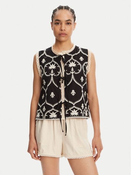 Devotion TWINS Bluzka Canny 025.040G Czarny Regular Fit. Czarne bluzki Devotion Twins, s, bez wzorów, z bawełny, bez kołnierzyka, bez ramiączek. Za 469.99 zł.