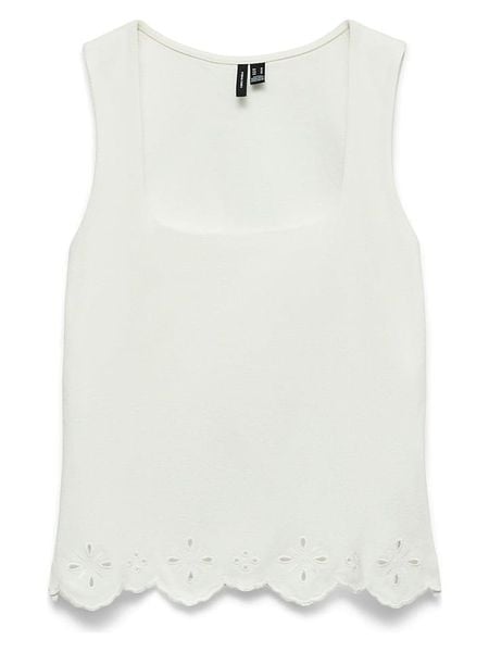 Vero Moda Top w kolorze białym rozmiar: L. Białe topy Vero Moda, l, bez wzorów, z bawełny, bez kołnierzyka, bez ramiączek. Za 69.95 zł.
