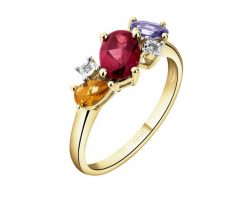 Pierścionek z żółtego złota z diamentami, kamieniami szlachetnymi i ozdobnymi - próba 375. Żółte pierścionki Apart, z diamentem, złote. Za 1,990.00 zł.