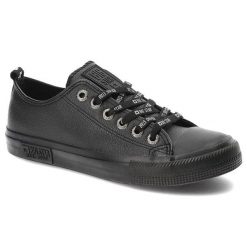 Czarne Trampki Big Star Modne Buty Damskie. Czarne trampki Big Star, bez wzorów, z materiału, bez zapięcia. Za 109.00 zł.