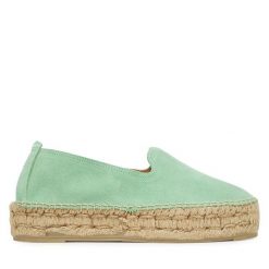 Espadryle Manebi. Zielone espadryle Manebi, bez wzorów, bez obcasa, bez zapięcia. Za 539.99 zł.