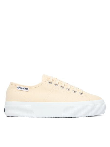 Superga Tenisówki Platform Leggera S2142ZW Beżowy. Brązowe trampki Superga, bez wzorów, z materiału, bez zapięcia. Za 158.99 zł.