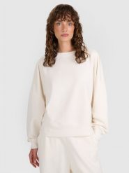 4F Bluza dresowa nierozpinana bez kaptura damska - beżowa XXL. Brązowe bluzy 4f, l, bez wzorów, z bawełny, bez kaptura. Za 179.99 zł.