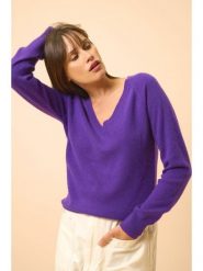 Just Cashmere Kaszmirowy sweter "Phoebe" w kolorze fioletowym rozmiar: M. Różowe swetry Just Cashmere, m, bez wzorów, z kaszmiru, bez ramiączek. Za 348.90 zł.