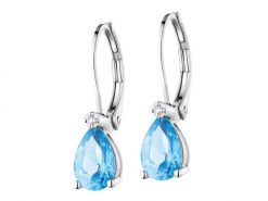 Kolczyki z białego złota z diamentami i topazami - próba 375. Białe kolczyki Apart, z diamentem, złote. Za 1,159.00 zł.
