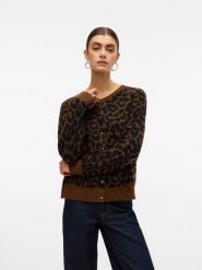 Vero Moda Kardigan w kolorze jasnobrązowo-czarnym rozmiar: M. Brązowe kardigany Vero Moda, m, bez wzorów, z wełny. Za 144.92 zł.